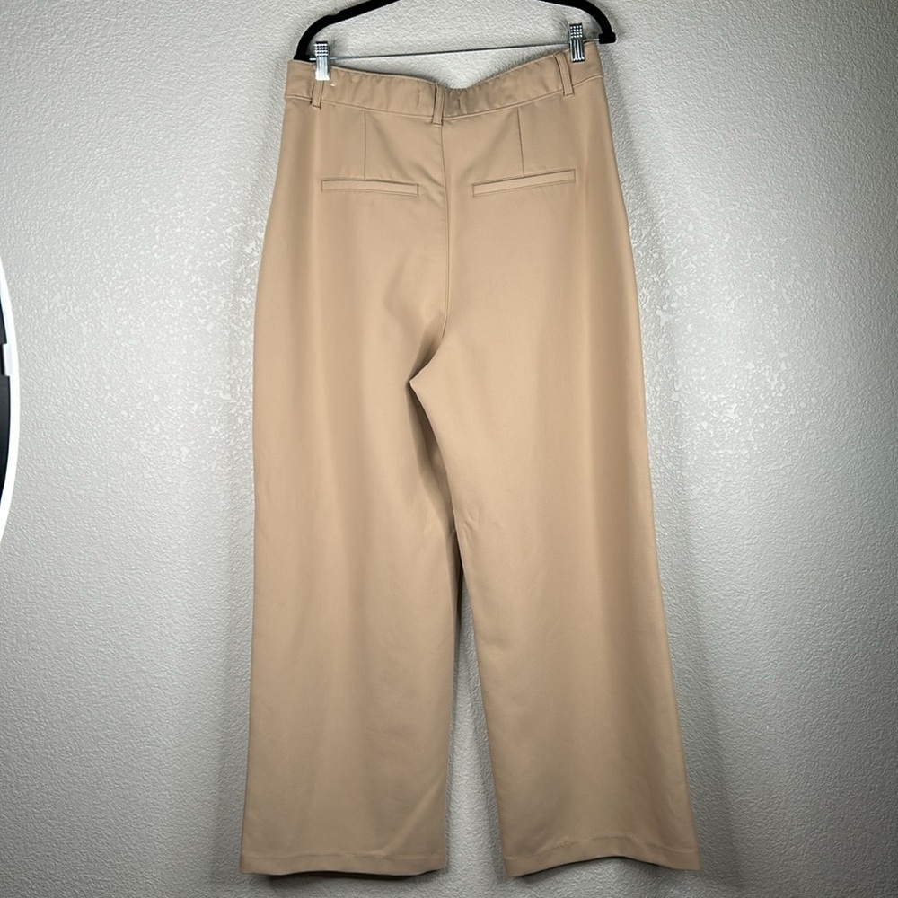 Abercrombie & Fitch Tan Pleated Wide Leg with Pockets Dress Pants Size Large - Picture 5 of 9